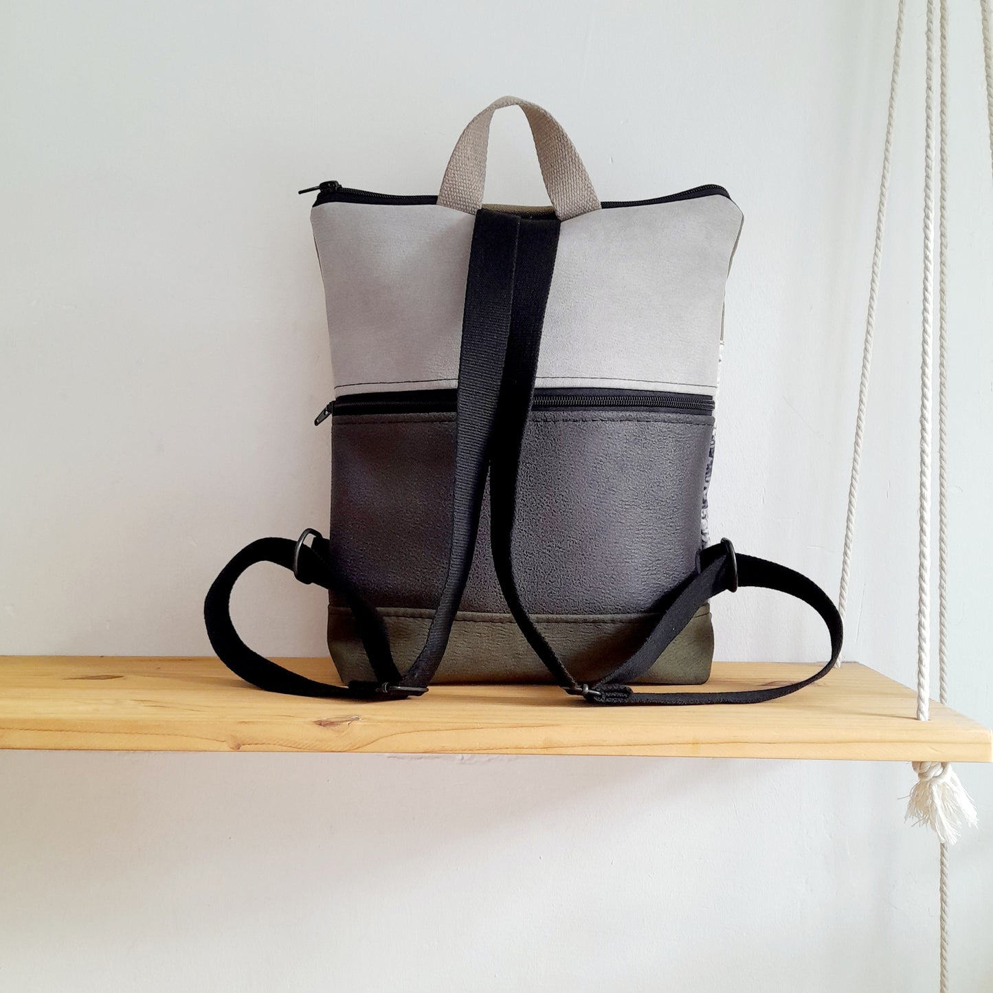 Mochila alta Textura 3 con verde y kaki